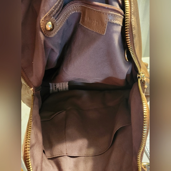 Linea Pelle Dylan Crossbody Tote "Coffee Bean" -Italian Leather-NWOT-$455 RETAIL - Picture 9 of 16